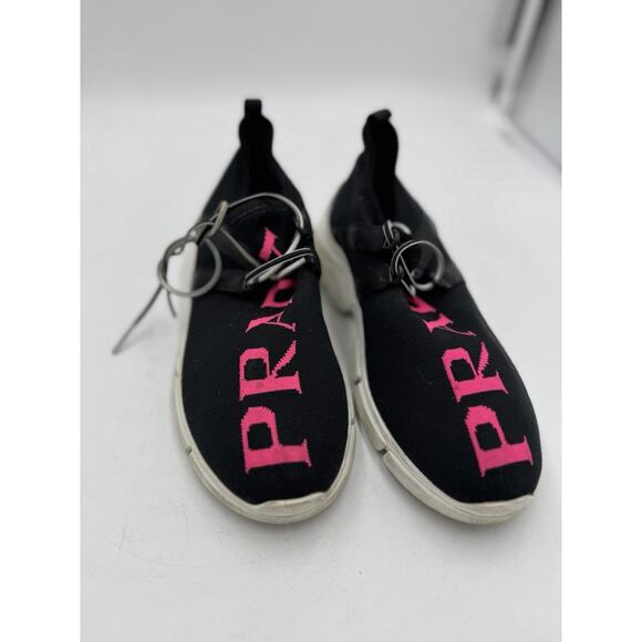 Size 4.5 - Prada Knit Fabric Sneakers Black - Picture 1 of 9